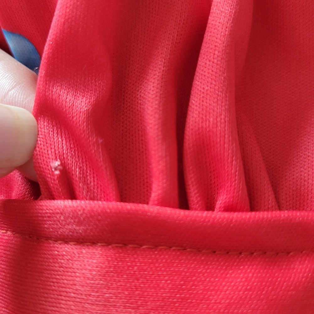 Vintage Red Fit N Flare Dress Size M Prairie Cottagecore Floral 70s Long Sleeve - Picture 12 of 12